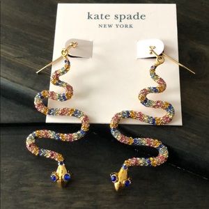 Kate Spade. Multicolored jeweled snake earrings
